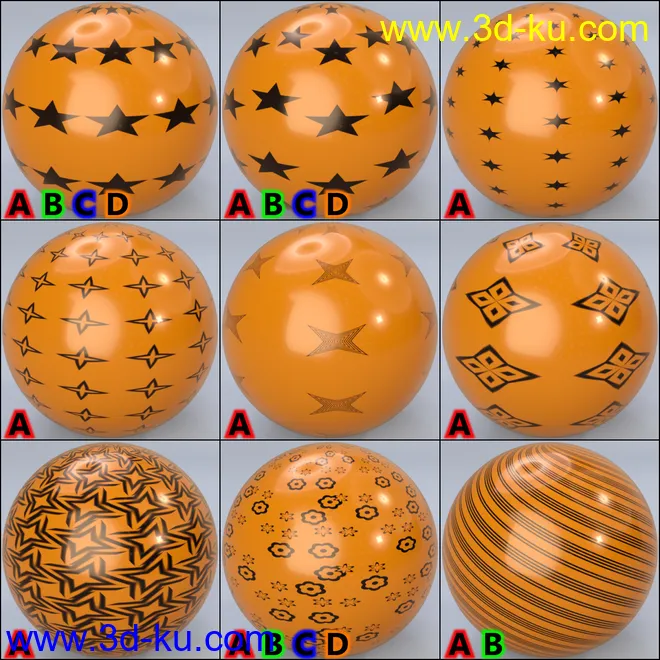 MMX Metallic Plastic Patterns for Iray模型的图片7