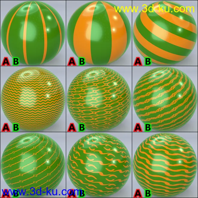 MMX Metallic Plastic Patterns for Iray模型的图片8