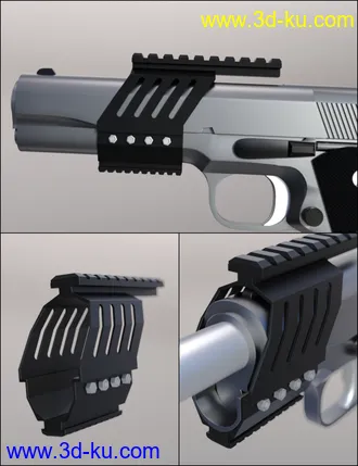 3D打印模型MMX-45ACP Pistol with Accessories的图片