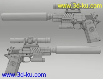 3D打印模型MMX-45ACP Pistol with Accessories的图片