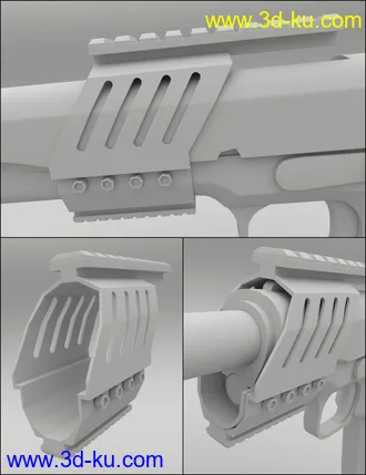 3D打印模型MMX-45ACP Pistol with Accessories的图片