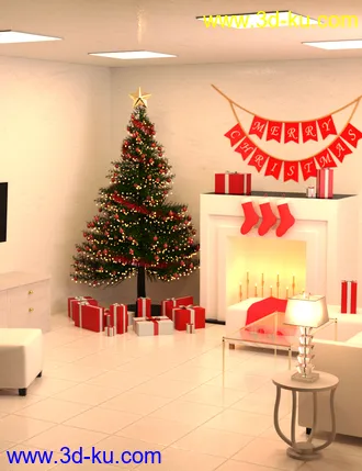 3D打印模型Modern Christmas Living Room的图片