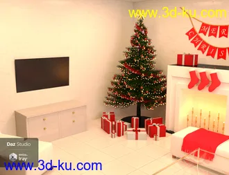 3D打印模型Modern Christmas Living Room的图片