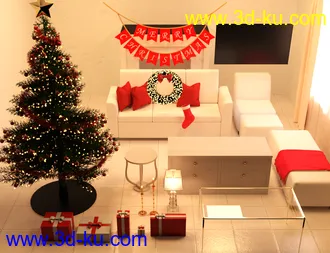 3D打印模型Modern Christmas Living Room的图片