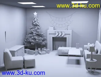 3D打印模型Modern Christmas Living Room的图片