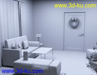3D打印模型Modern Christmas Living Room的图片