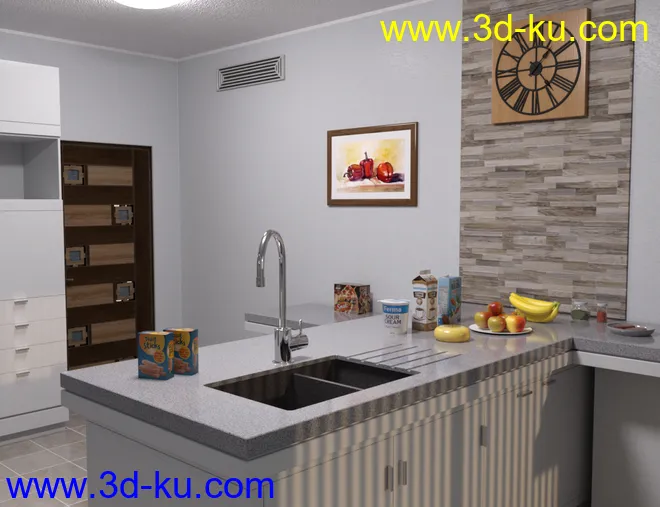 Modern House 2 Kitchen Food模型的图片2