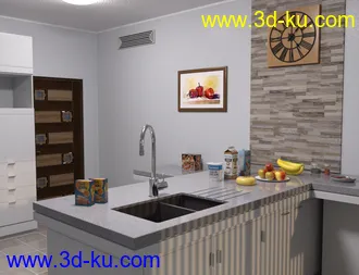 3D打印模型Modern House 2 Kitchen Food的图片