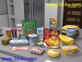 3D打印模型Modern House 2 Kitchen Food的图片