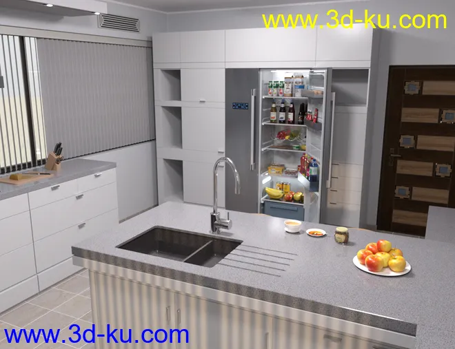 Modern House 2 Kitchen Food模型的图片7