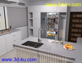 3D打印模型Modern House 2 Kitchen Food的图片
