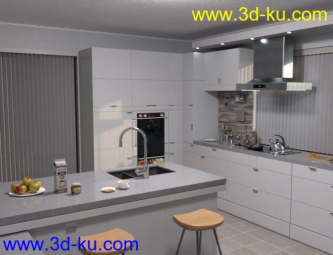 Modern House 2 Kitchen Food模型的图片8