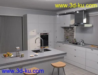 3D打印模型Modern House 2 Kitchen Food的图片