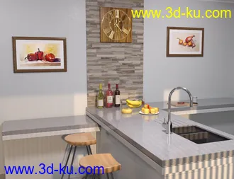 3D打印模型Modern House 2 Kitchen Food的图片