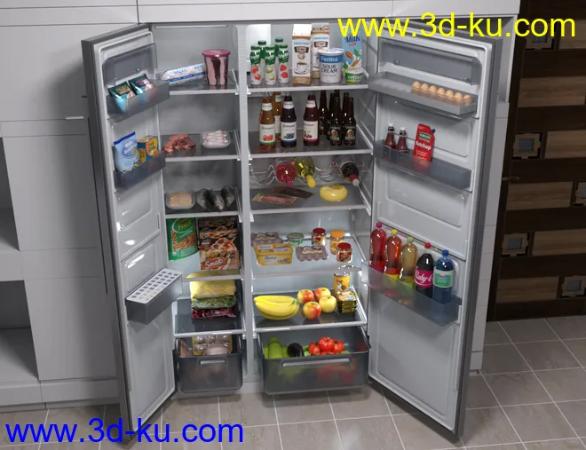 Modern House 2 Kitchen Food模型的图片11