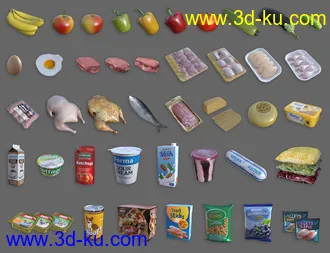 3D打印模型Modern House 2 Kitchen Food的图片