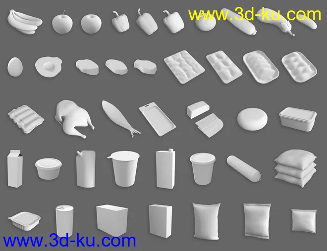 Modern House 2 Kitchen Food模型的图片13