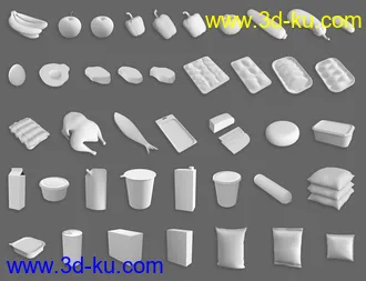 3D打印模型Modern House 2 Kitchen Food的图片
