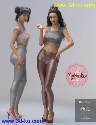 3D打印模型Modern Lace Casual Outfit for Genesis 8 Female(s)的图片