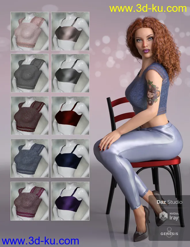 Modern Lace Casual Outfit for Genesis 8 Female(s)模型的图片5