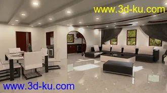 3D打印模型Modern Living Room and Dining Room的图片