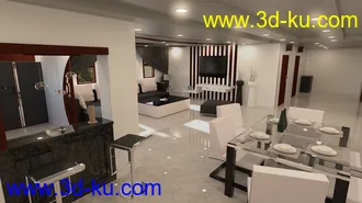 3D打印模型Modern Living Room and Dining Room的图片