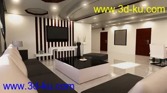 3D打印模型Modern Living Room and Dining Room的图片