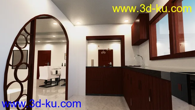 Modern Living Room and Dining Room模型的图片7