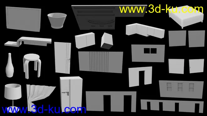 Modern Living Room and Dining Room模型的图片10