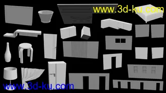 3D打印模型Modern Living Room and Dining Room的图片