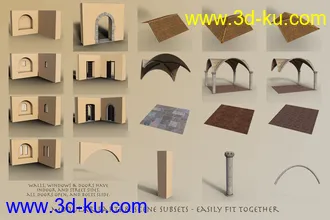 3D打印模型Modular Moroccan Building Set的图片