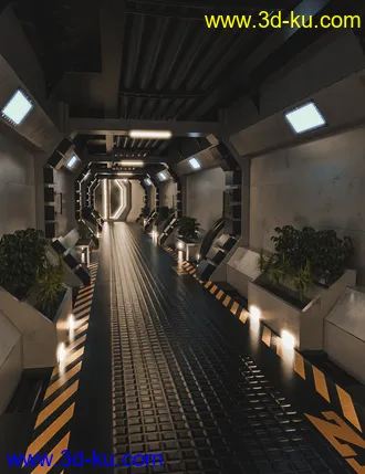 3D打印模型Modular Scifi Hallway的图片