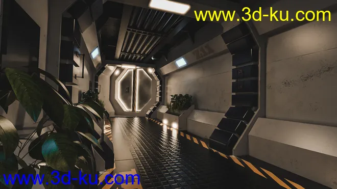 Modular Scifi Hallway模型的图片4