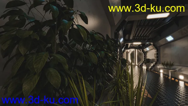 Modular Scifi Hallway模型的图片6