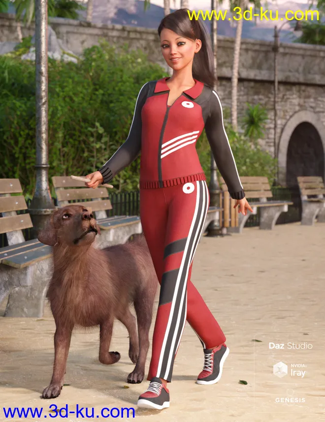 Morning Walk Outfit for Genesis 8 Female(s)模型的图片1