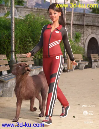 3D打印模型Morning Walk Outfit for Genesis 8 Female(s)的图片