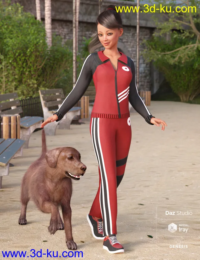 Morning Walk Outfit for Genesis 8 Female(s)模型的图片2