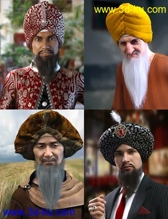 3D打印模型Morphing Turban and Beard for Genesis 8 Male(s)的图片