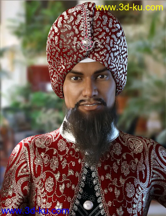 Morphing Turban and Beard for Genesis 8 Male(s)模型的图片4