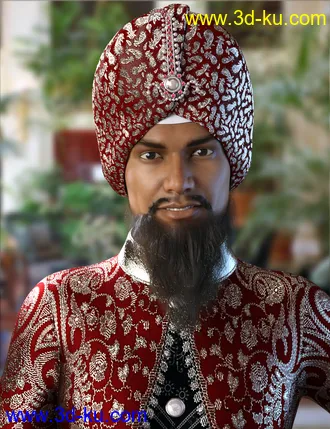 3D打印模型Morphing Turban and Beard for Genesis 8 Male(s)的图片