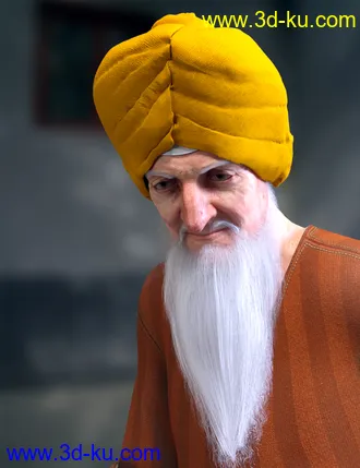 3D打印模型Morphing Turban and Beard for Genesis 8 Male(s)的图片