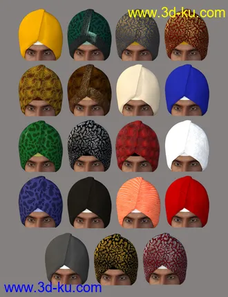 3D打印模型Morphing Turban and Beard for Genesis 8 Male(s)的图片