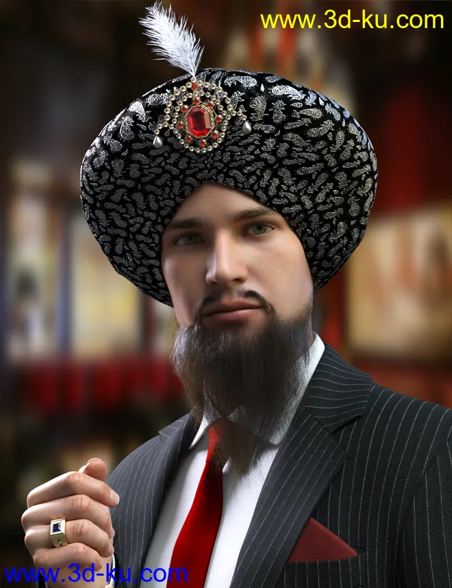 Morphing Turban and Beard for Genesis 8 Male(s)模型的图片8