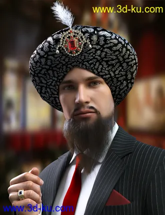 3D打印模型Morphing Turban and Beard for Genesis 8 Male(s)的图片