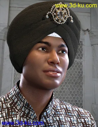 3D打印模型Morphing Turban and Beard for Genesis 8 Male(s)的图片