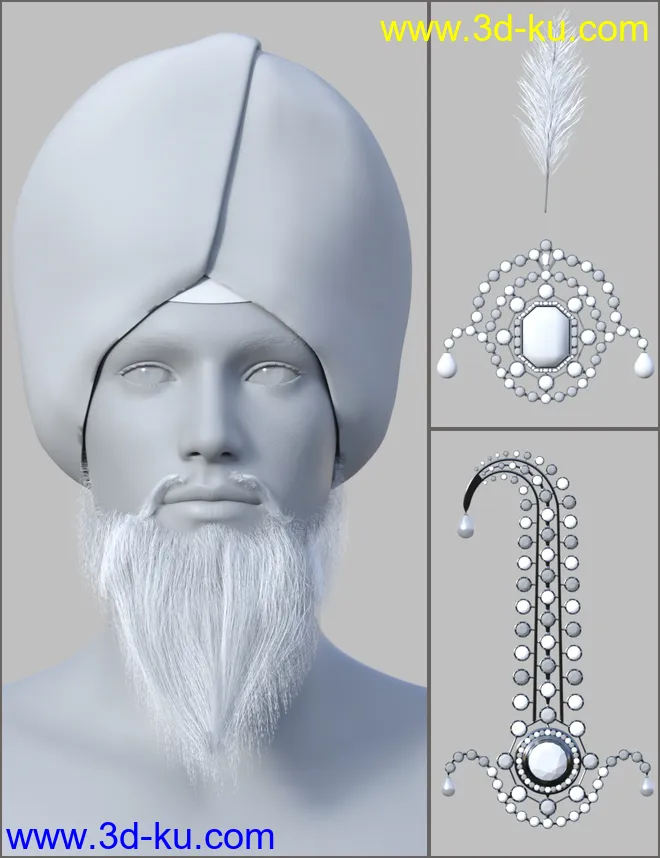 Morphing Turban and Beard for Genesis 8 Male(s)模型的图片13