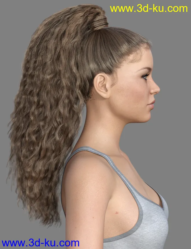 MRL Curly Ponytail for Genesis 8 Female with Color Mixing模型的图片7