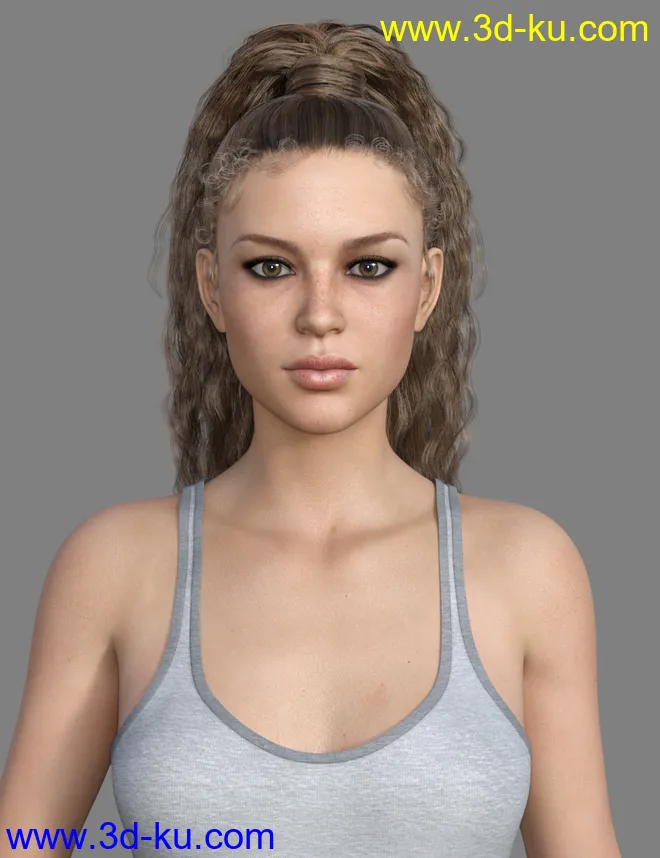 MRL Curly Ponytail for Genesis 8 Female with Color Mixing模型的图片8