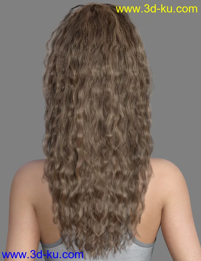 MRL Curly Ponytail for Genesis 8 Female with Color Mixing模型的图片10