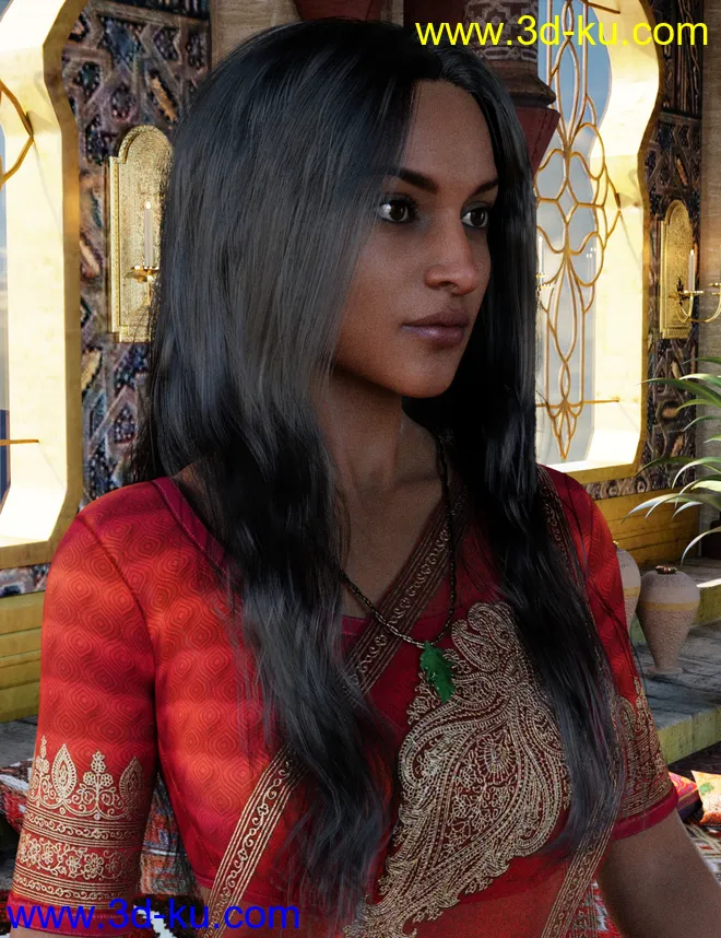MRL dForce Long Layered Hair for Genesis 8 Female with Colour Mixing模型的图片3